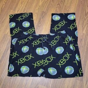 Vintage 2008 Xbox 360 Licensed Men's Large Pajama Bottoms Black Green Logo D14
